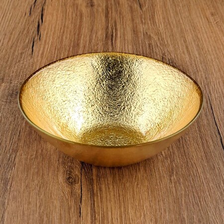 Red Pomegranate Collection 6 in. Aura Soup Bowls, Gold - Set of 4 4973-1